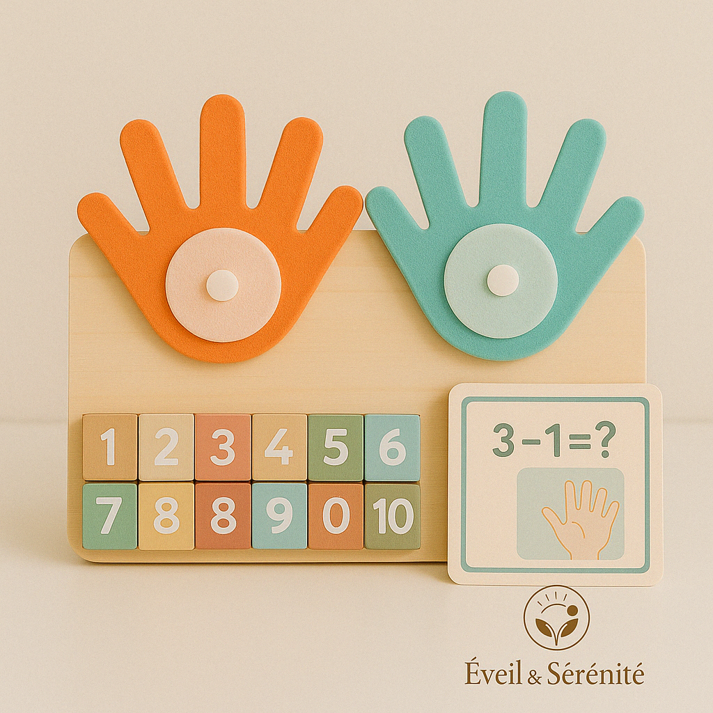 ✋ Palm Math – Jeu éducatif en bois pour apprendre à compter avec ses mains
