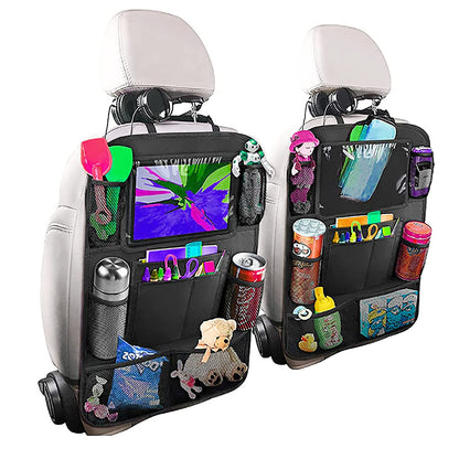 BillyBath Organisateur Voiture Enfant, 1PCS Rangement Auto Accessoire Interieur, Support pour Tablette Transparent 10 poches, Noir