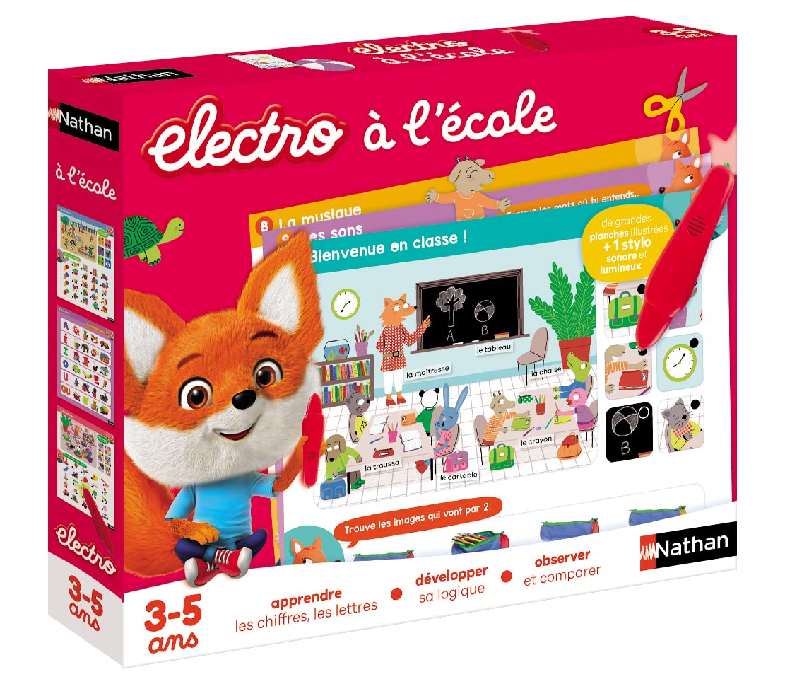 Nathan Nathan - Electro Premiers Jeux - Reconnaitre les Formes et les Couleurs - Jeu Educatif Electronique - 1 Stylo Sonore et Lumineux Inclus - Pour Enfants de 3 à 5 ans