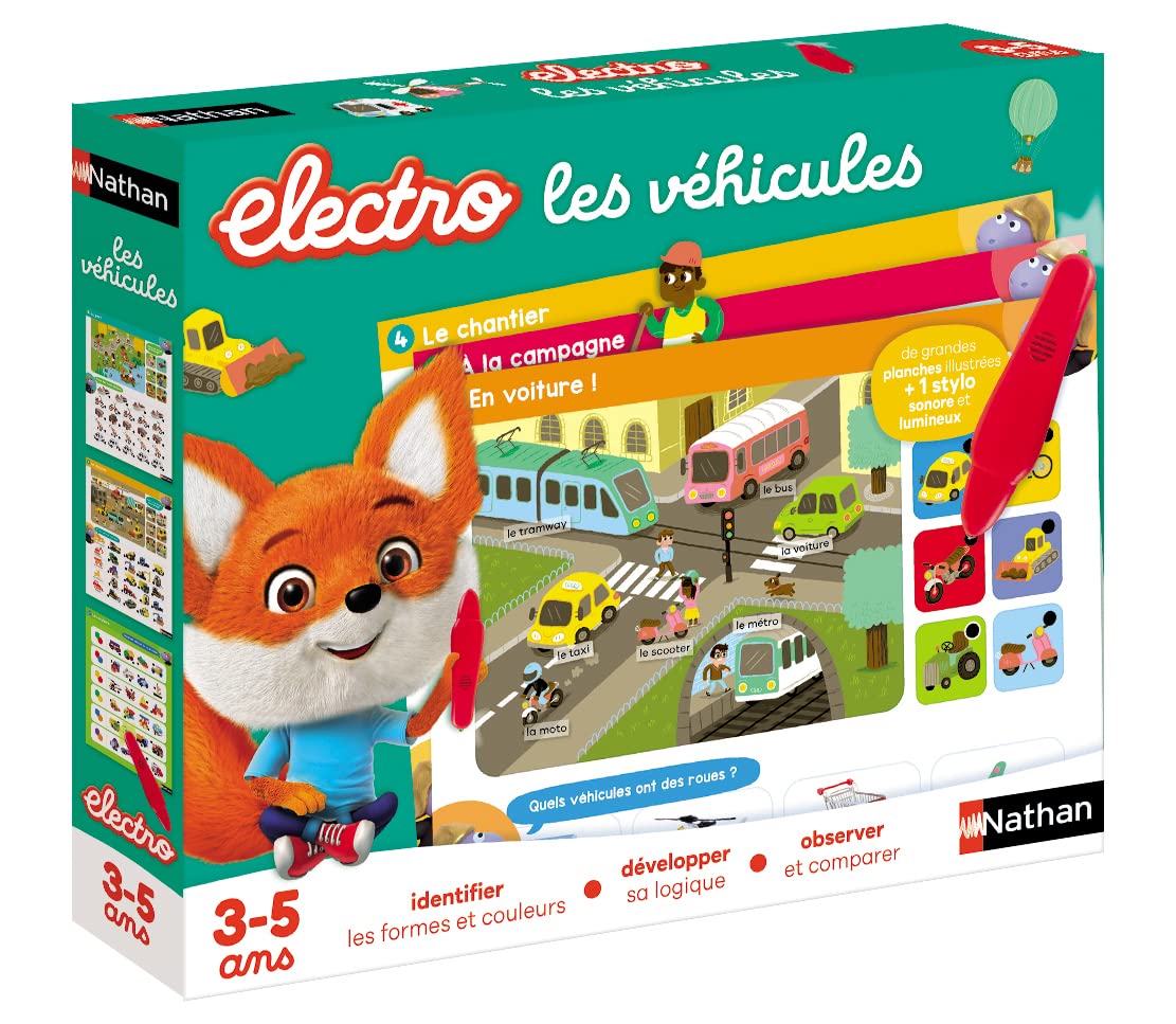 Nathan Nathan - Electro Premiers Jeux - Reconnaitre les Formes et les Couleurs - Jeu Educatif Electronique - 1 Stylo Sonore et Lumineux Inclus - Pour Enfants de 3 à 5 ans