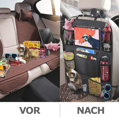 BillyBath Organisateur Voiture Enfant, 1PCS Rangement Auto Accessoire Interieur, Support pour Tablette Transparent 10 poches, Noir
