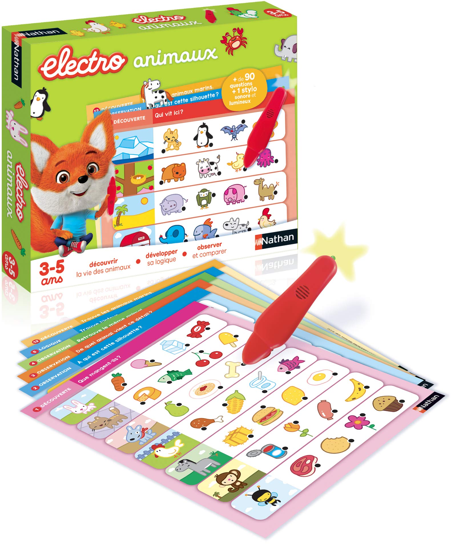 Nathan Nathan - Electro Premiers Jeux - Reconnaitre les Formes et les Couleurs - Jeu Educatif Electronique - 1 Stylo Sonore et Lumineux Inclus - Pour Enfants de 3 à 5 ans